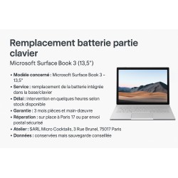 Remplacement batterie partie clavier – Microsoft Surface Book 3 (13,5")