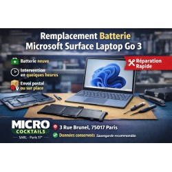 Remplacement batterie Microsoft Surface Laptop Go 3 – Réparation rapide Paris