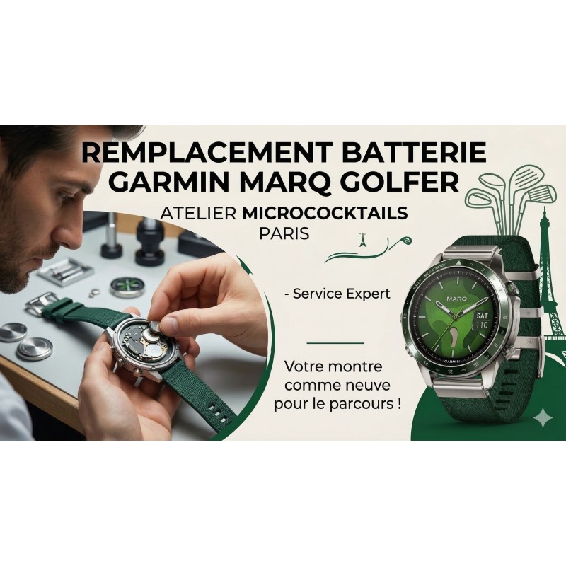 Remplacement Batterie Garmin MARQ Golfer - Réparation Rapide Paris 17