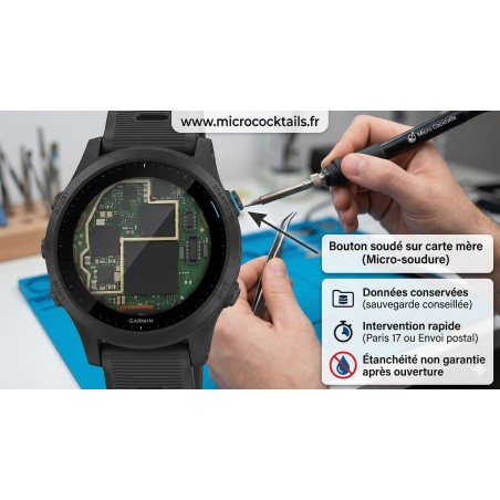 Réparation bouton montre garmin forerunner 945 à PAris