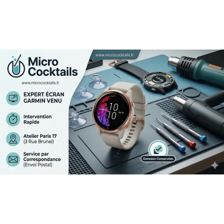 Réparation Écran Garmin Venu à Paris - Rapide & Pro | Micro Cocktails
