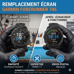 Réparation Écran Garmin Forerunner 745 - Paris 17 & Envoi Postal