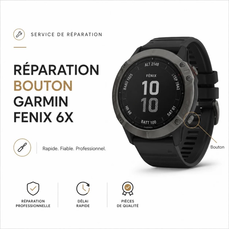 Réparation bouton Garmin Fenix 6X | Service rapide et professionnel