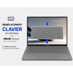 Remplacement de clavier Asus ZenBook A14 UX3407QA Gris