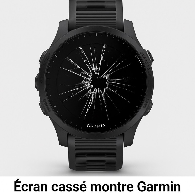 réparation écran cassé montre garmin