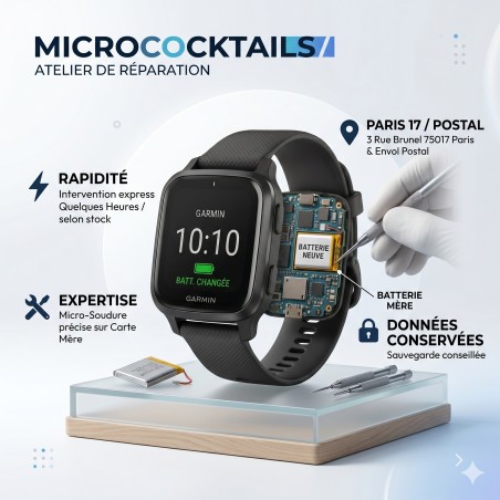 Remplacement Batterie Garmin Venu SQ 2 Music | Paris & Postal