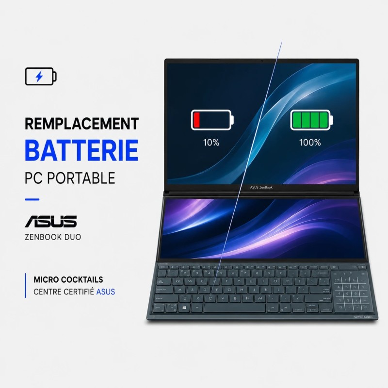 Remplacement de batterie Asus Zenbook Pro Duo UX582LR