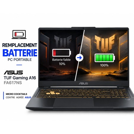 Réparation batterie ASUS TUF Gaming A16 Advantage Edition FA617NS