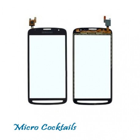 Vitre Tactile pour Samsung Galaxy S4 Active i9295 noire avec autocollant adhésif