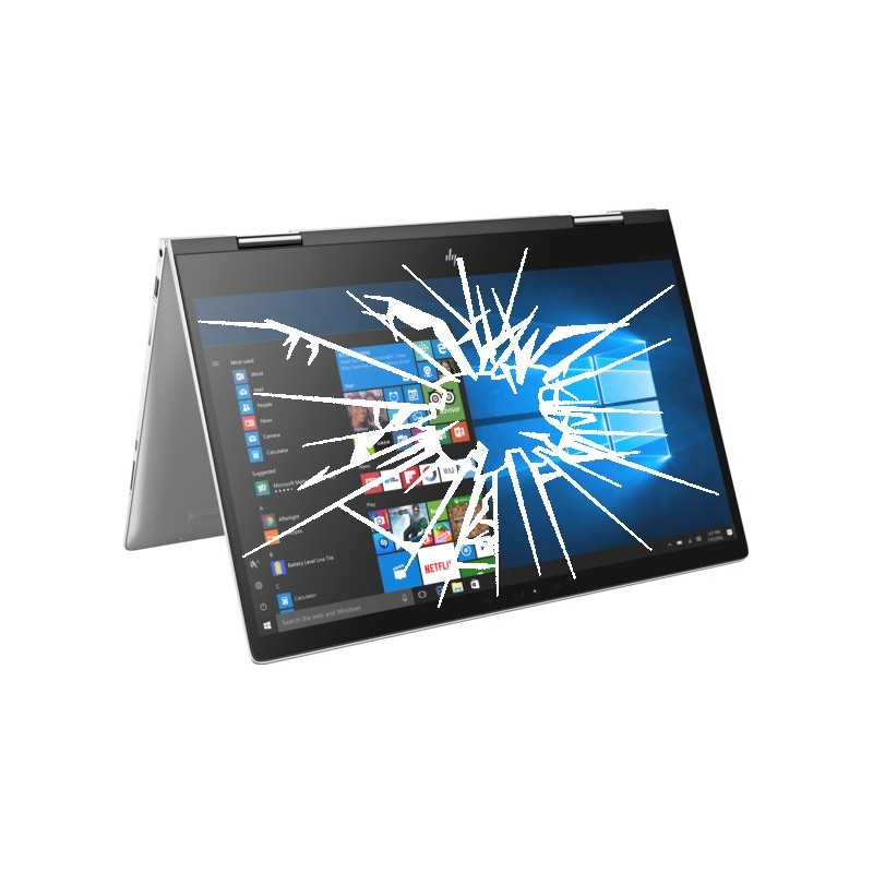 Réparation PC portable HP Envy Convertible x360 15-BP écran cassé vitre fissurée