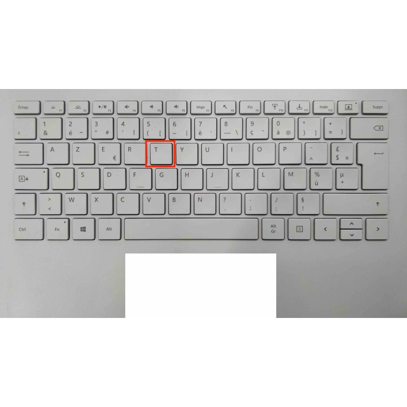 Touche de Remplacement "T" pour Clavier français Microsoft Surfacebook (articulation offerte) Type 1