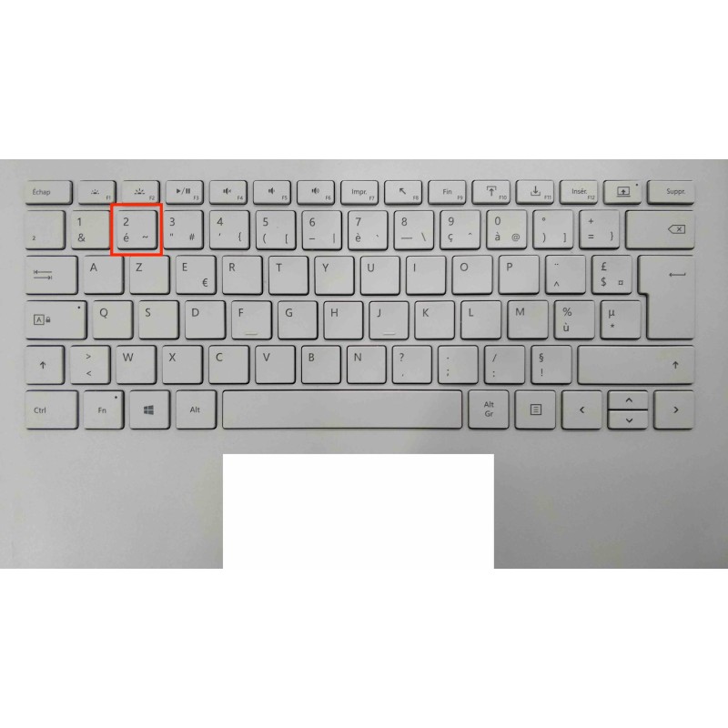 Touche de Remplacement "2" pour Clavier français Microsoft Surfacebook (articulation offerte) Type 1