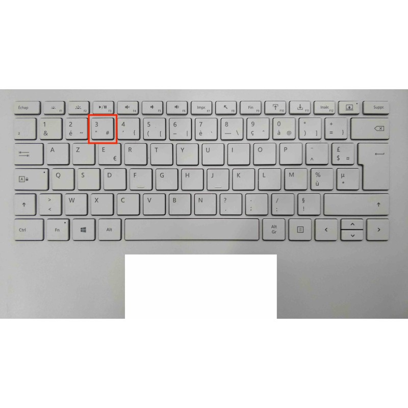 Touche de Remplacement "3" pour Clavier français Microsoft Surfacebook (articulation offerte) Type 1