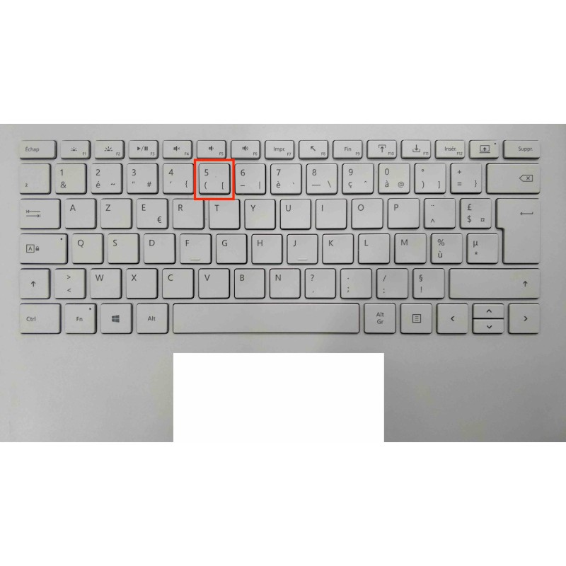 Touche de Remplacement "5" pour Clavier français Microsoft Surfacebook (articulation offerte) Type 1