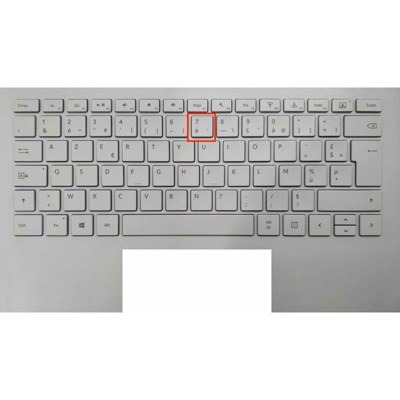 Touche de Remplacement "7" pour Clavier français Microsoft Surfacebook (articulation offerte) Type 1