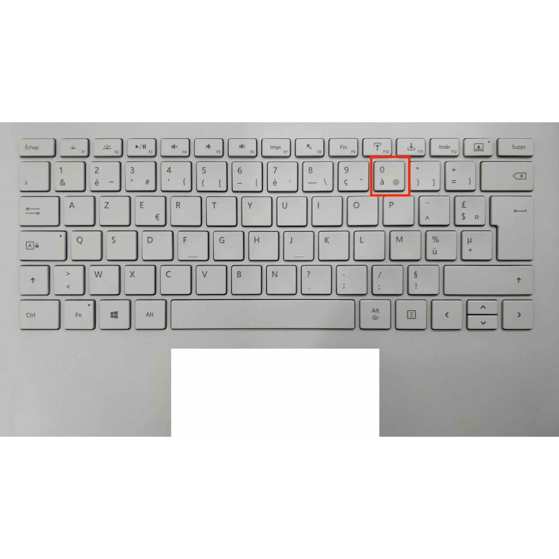 Touche de Remplacement "0" pour Clavier français Microsoft Surfacebook (articulation offerte) Type 1