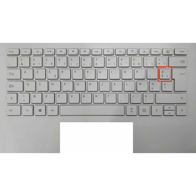 Touche de Remplacement "pound dollar" pour Clavier français Microsoft Surfacebook (articulation offerte) Type 1