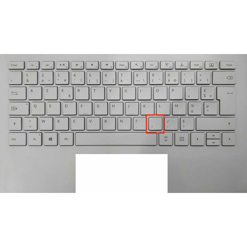 Touche de Remplacement "point virgule / point" pour Clavier français Microsoft Surfacebook (articulation offerte) Type 1