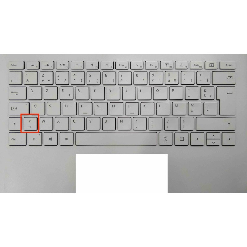 Touche de Remplacement "chevrons" pour Clavier français Microsoft Surfacebook (articulation offerte) Type 1