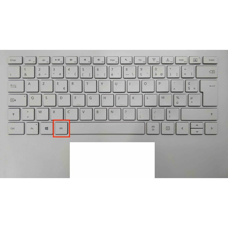 Touche de Remplacement "alt gauche" pour Clavier français Microsoft Surfacebook (articulation offerte) Type 1