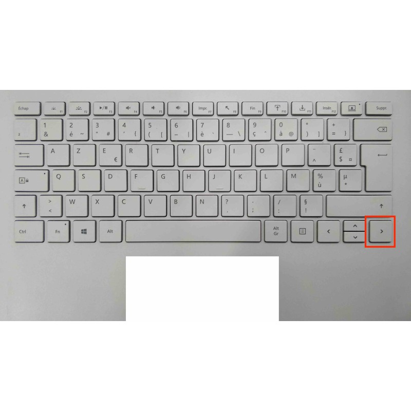 Touche de Remplacement "fleche droite" pour Clavier français Microsoft Surfacebook (articulation offerte) Type 1